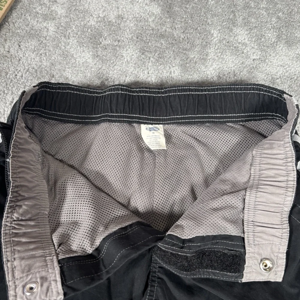 Vintage Old Navy Pants Youth Boys 16 Black Convertible Cargo Lined Skater 2002